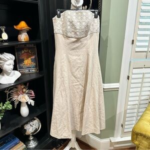 Salma Strapless Linen Midi Dress – Size M